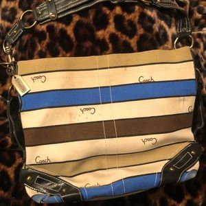 Tan, Blue, Cream Purse by Coach